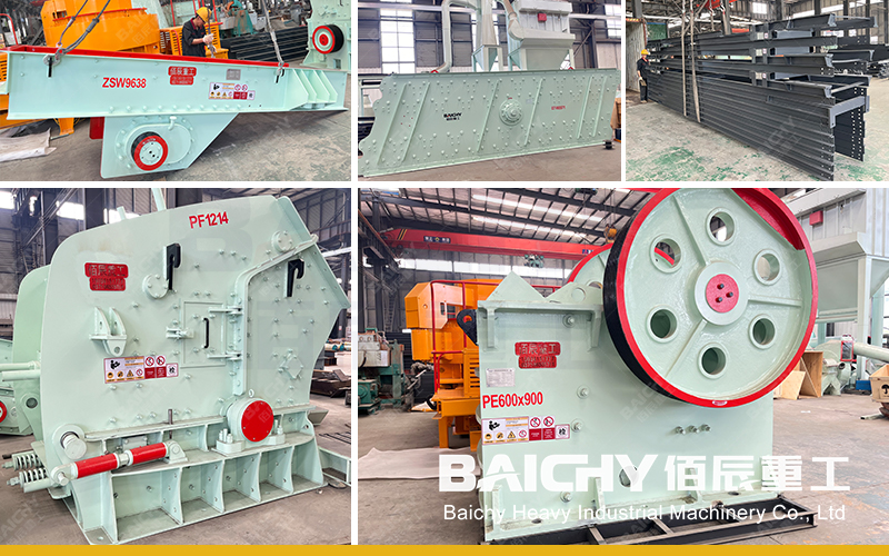 Производственная линия для дробления выветрившихся пород мощностью 100-150 тонн в час