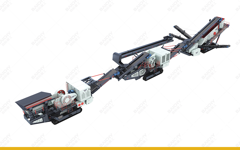 Многокомпонентная дробилка мощностью 100-200 тонн в час - Гусеничная дробильная устан