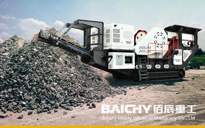 Гусеничная щековая дробилка мощностью 100 тонн в час