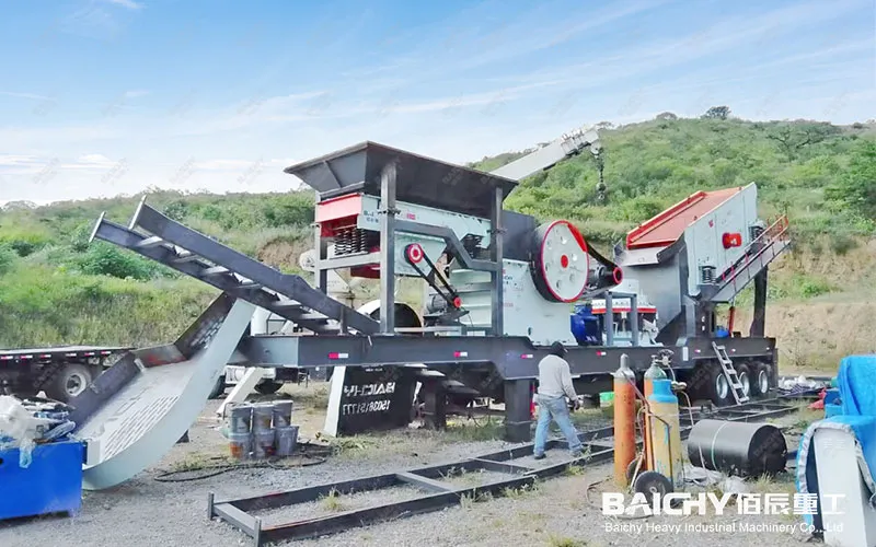 Мобильная речная камнедробилка (50-80 тонн в час)